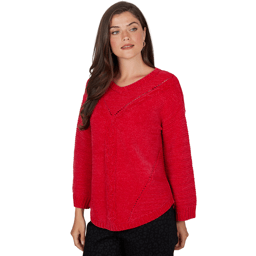Petite Ruby Rd. Mysterious Romance Chenille V-Neck Sweater