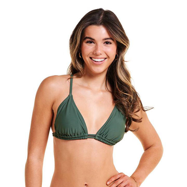 Juniors Cyn & Luca Solid Double Tunnel Triangle Swim Top - image 