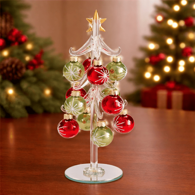 Melrose 10in. Glass Tree with Mini Ornaments