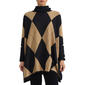 Petite Jones New York Long Sleeve Argyle Turtleneck Poncho - image 1