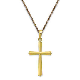 Gold Classics&#40;tm&#41; 10kt. Yellow Gold Cross Pendant Necklace