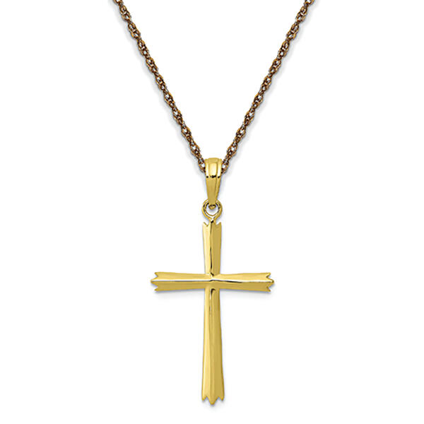 Gold Classics&#40;tm&#41; 10kt. Yellow Gold Cross Pendant Necklace - image 