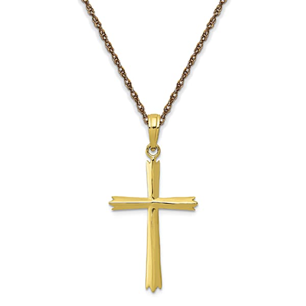 Gold Classics(tm) 10kt. Yellow Gold Cross Pendant Necklace - image 