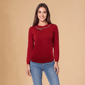 Womens Nicole Miller Long Sleeve Rhinestone Trim Sweater - image 1