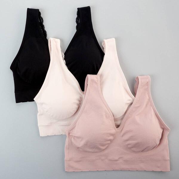 Plus Size Delta Burke 3pk. Seamless Lace Bralettes DB5243-3PKBS - image 