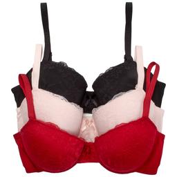 Plus Size Laura Ashley(R) 3pk. Lace Molded Bras - LS3700-3PKAJ