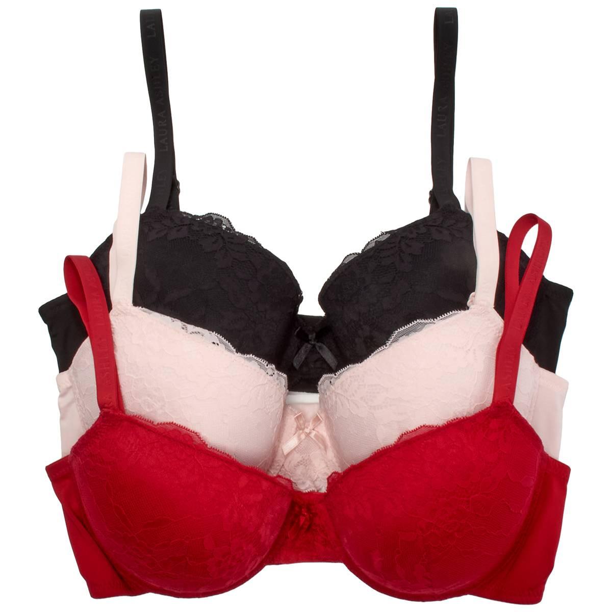 Plus Size Laura Ashley(R) 3pk. Lace Molded Bras - LS3700-3PKAJ