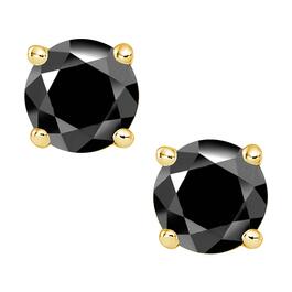 Parikhs 14kt. Yellow Gold Black Diamond Stud Earrings