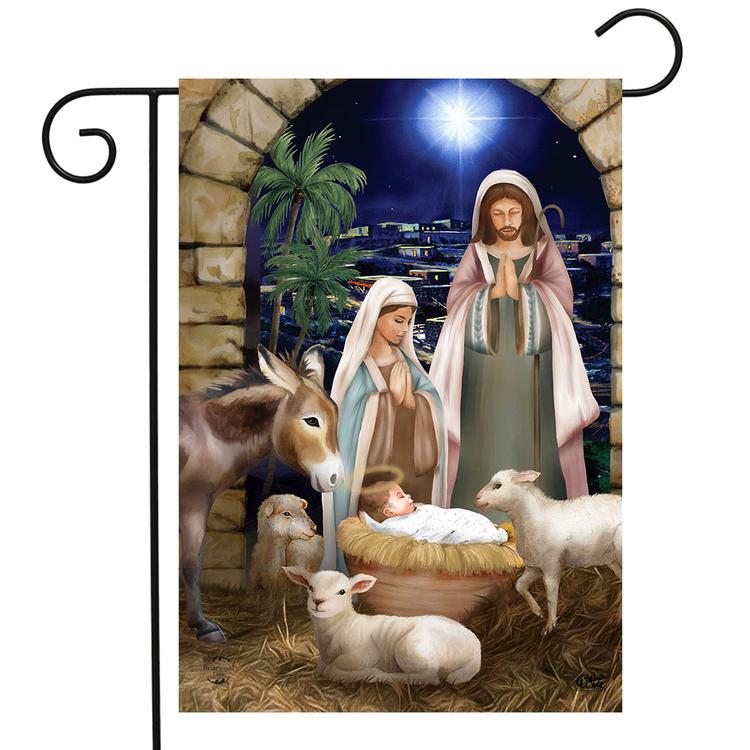 Briarwood Lane Away in a Manger Christmas Garden Flag