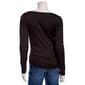 Juniors No Comment Long Sleeve Side Ruched Lined Top- Solid - image 2