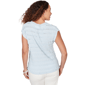Petite Skye’s the Limit Sunny Blue Skies Ruffle Stripe Blouse - image 2