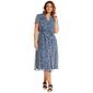 Plus Size MSK Short Sleeve Floral Chiffon Pintuck Midi Dress - image 1