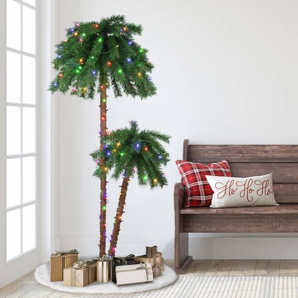 Puleo International Pre-Lit Christmas Palm Tree