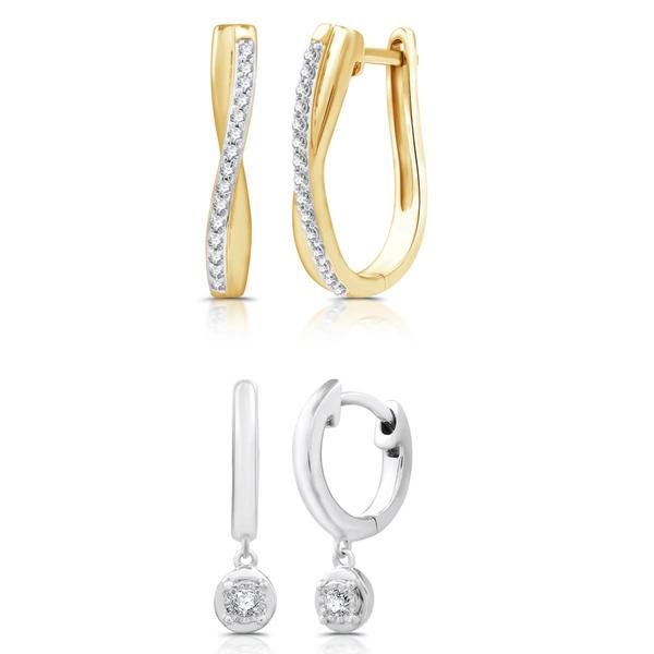 Nova Star(R) 1/4ctw. Lab Grown Diamond Two-Tone Hoop Earring Set