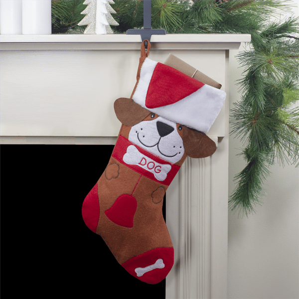 Northlight 17in. "DOG" Embroidered Christmas Stocking with Cuff