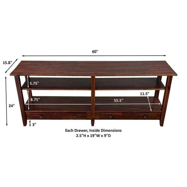 Casual Contemporary Living Solid Acacia TV Stand