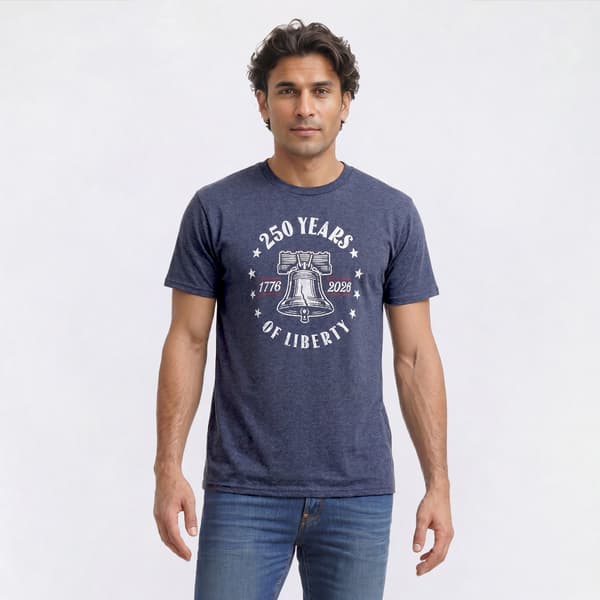 Mens Home of the Brave 1776-2026 Liberty Bell Graphic Tee - image 