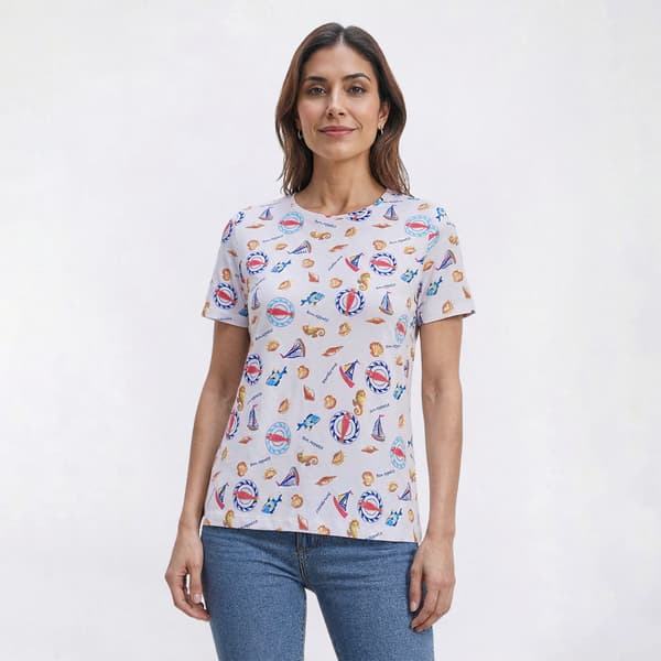 Petite Hasting & Smith Short Sleeve Beach Coastal Tee - image 