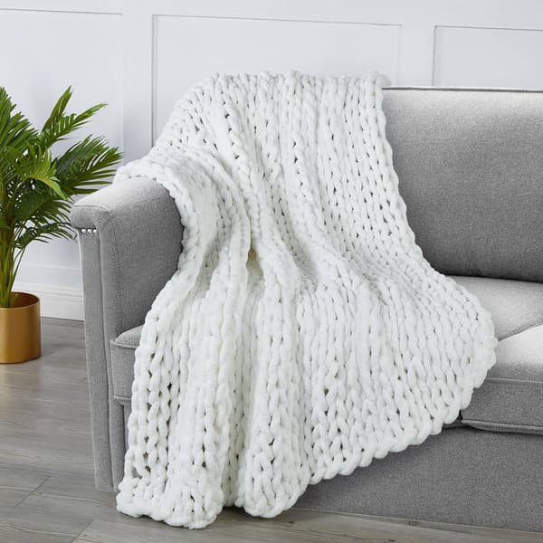 Kathy Ireland Chunky Chenille Plush Throw - image 