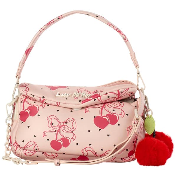 Luv Betsey by Betsey Johnson Coral Cherry Flap Shoulder Purse - image 