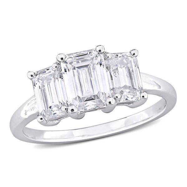 Sterling Silver 2 1/5ctw. White Moissanite Engagement Ring - image 