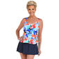 Womens Maxine Mosaic Leaves Skirt One Piece Swimsuit - image 1