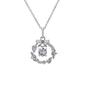 Silver Plated & CZ Wreath Pendant Necklace - image 1