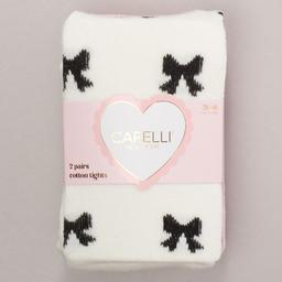 Toddler Girl Capelli(R) New York 2pk Bows/Solid Sweater Knit Tights