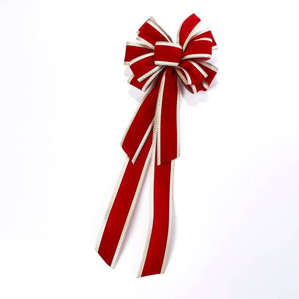 Festive Designer Berry Bow with Gold Edge 10 Loops-11x29.5 - image 
