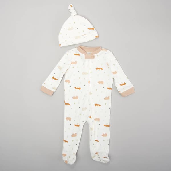 Baby Boy (NB-9M) Chick Pea(R) 2pc. Forest Footie & Hat - image 