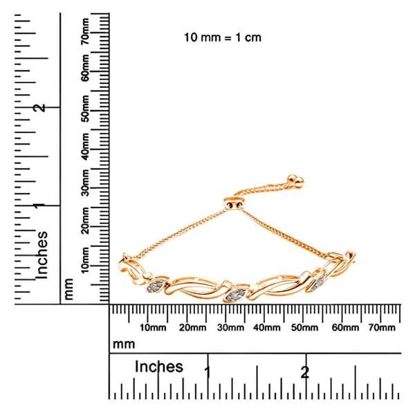 Haus of Brilliance 14kt. Rose Gold Plated Diamond Bolo Bracelet