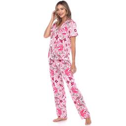 Womens White Mark 2pc. Tropical Peacock Pajama Set
