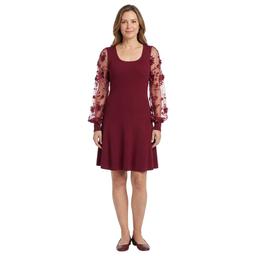 Womens BB Dakota Long Sleeve Floral Sweater Dress