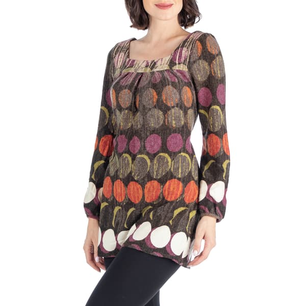 Womens 24/7 Comfort Apparel Square Neckline Long Sleeve Tunic