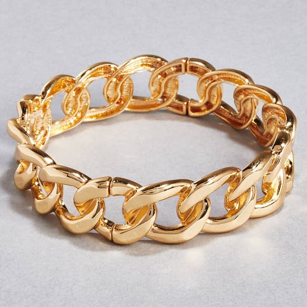 Design Collection Gold-Tone Large Link Stretch Bracelet - image 
