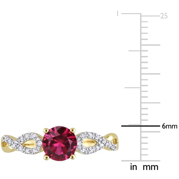 Gemstone Classics&#8482; 10kt. Gold Diamond & Lab Created Ruby Ring