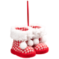Northlight Checkered Baby Boots with Pom Poms Christmas Ornament - image 3