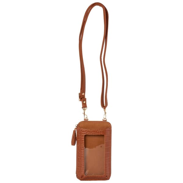 Womens Julia Buxton Everywhere Crossbody Wallet - Camel Croco