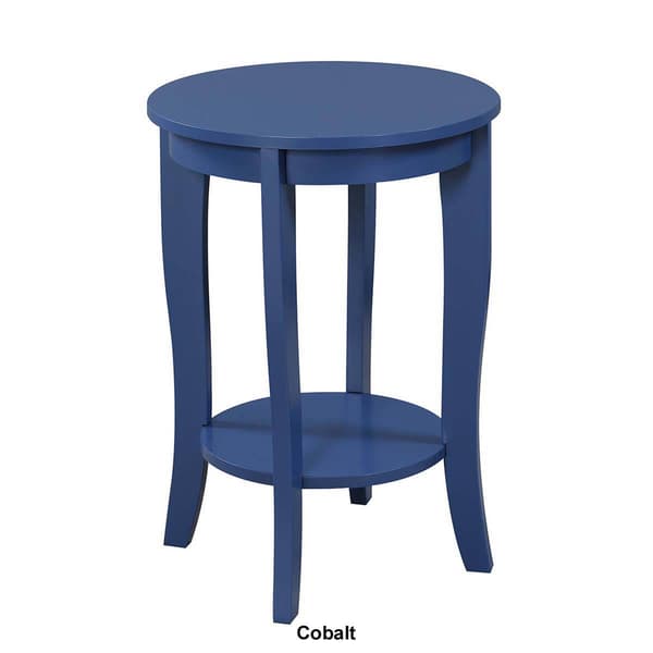Convenience Concepts American Heritage Round End Table with Shelf