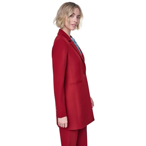 Womens DKNY Long Sleeve One Button Long Blazer