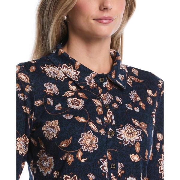 Womens Rafaella® Long Sleeve Floral Button Front Blouse