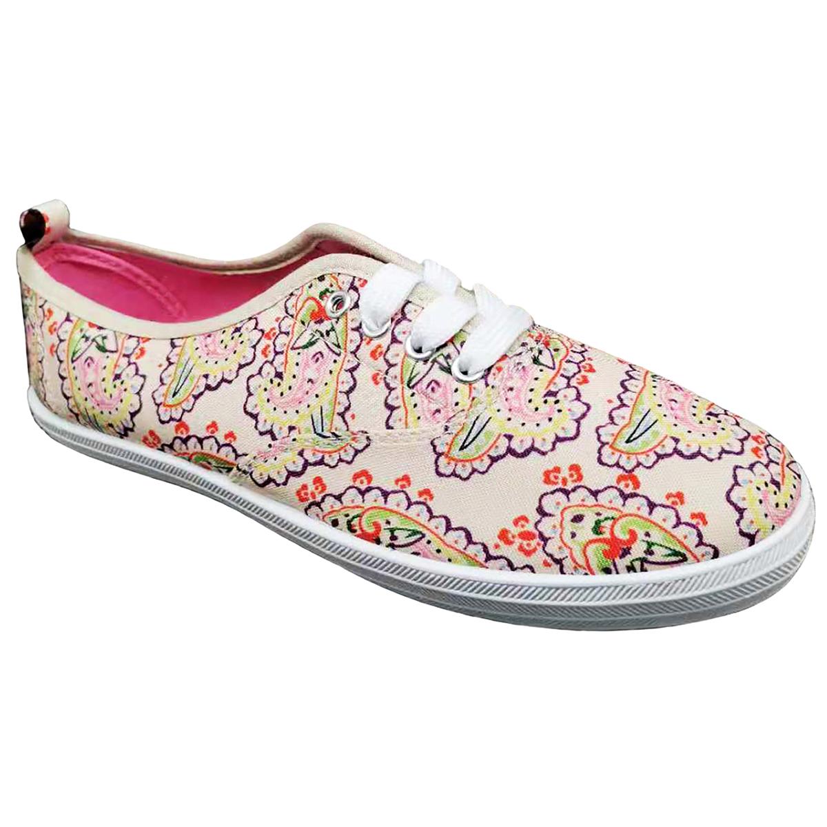 Womens Ashley Blue Bandana Lace Up Fashion Sneakers