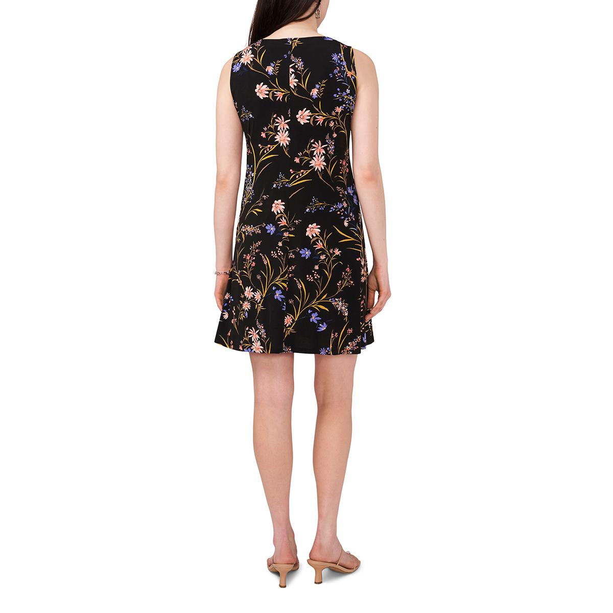 Robe MSK Manches 3/4 Motif Floral Noir - Taille 1X (XL) Occasion Très Bon état