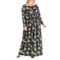 Plus Size 24/7 Comfort Apparel Floral Long Sleeve Maxi Dress - image 1