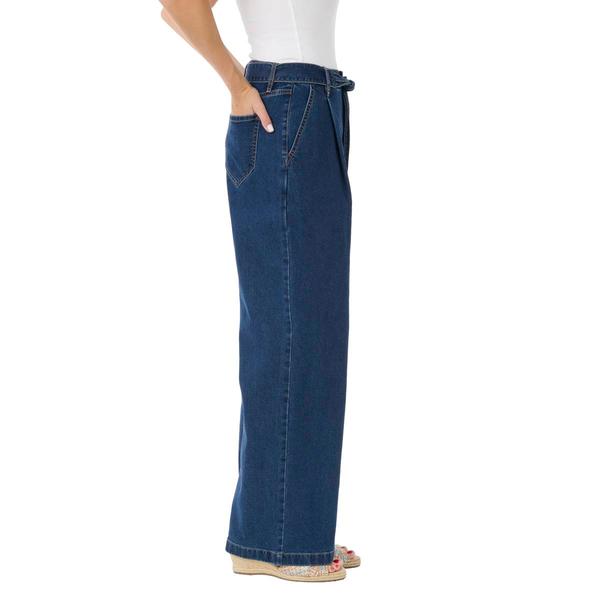Womens Nicole Miller Super High Rise Belted Wide Leg Jeans