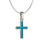 Gemstone Classics&#40;tm&#41; Silver & Created Opal Cross Necklace - image 1