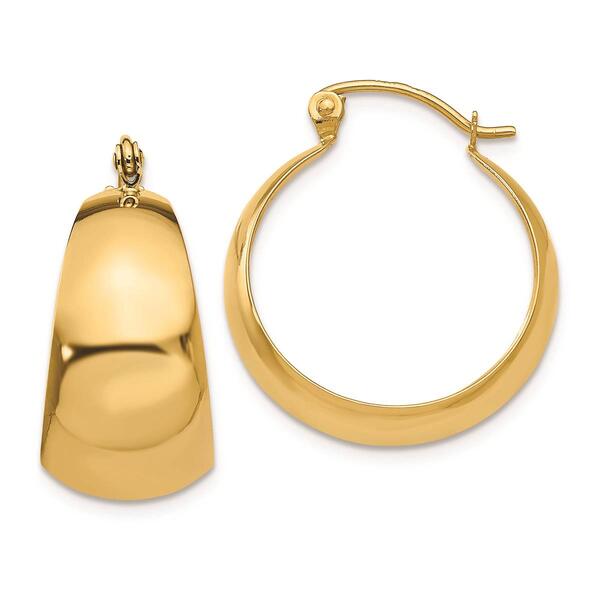 Gold Classics&#40;tm&#41; 14kt. Tapered 14x10mm Hoop Earrings - image 