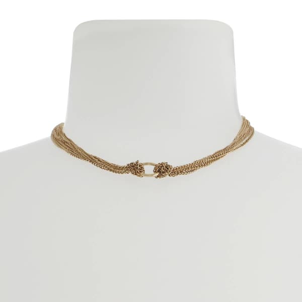 Steve Madden Knot Layered Chain Chocker Necklace