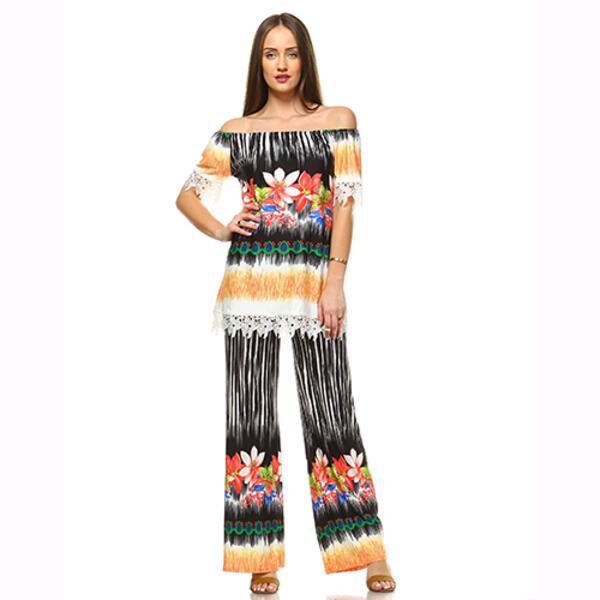 Womens White Mark Short Sleeve Top & Pants Set - image 