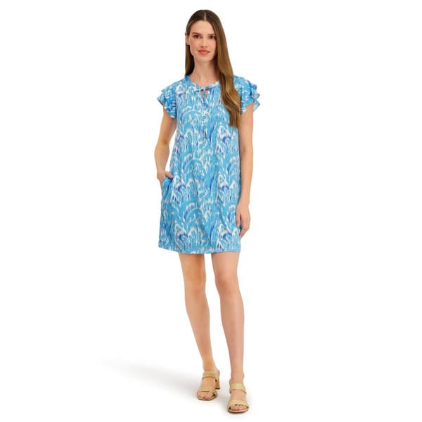 Womens Stella Parker Flutter Sleeve Tie Dye UPF Shift Dress